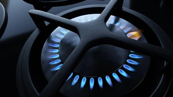 Typical Gas Stove Flame Illustration — Stock Photo, Image