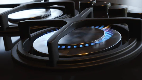 Typical Gas Stove Flame Illustration — 图库照片