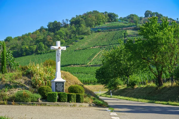 An image of a jesus cross at a street south germany