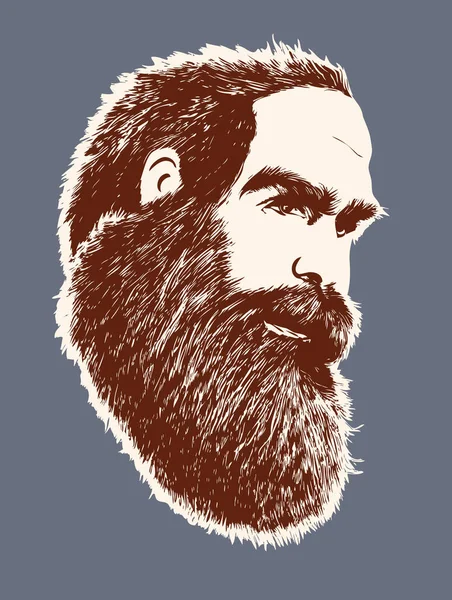 Illustration Bearded Man Lumber Jack Style — Stock vektor