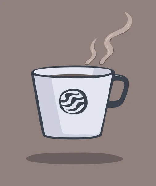 Illustration Hot Coffee Cup Shadow — Stock vektor