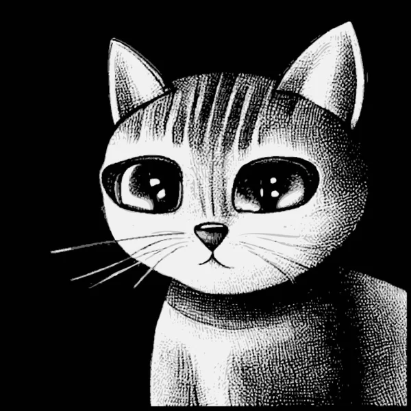 Uma Ilustração Retrato Gato Branco —  Vetores de Stock