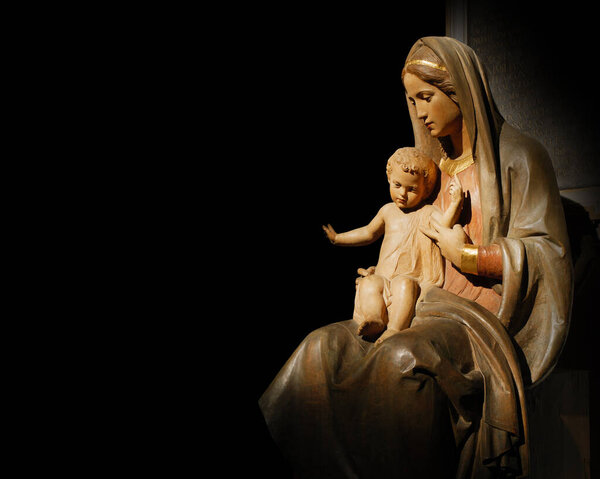 An image of holy Mary with baby Jesus