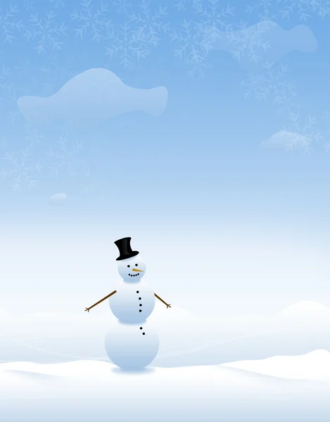 Hombre de nieve y montañas — Foto de Stock