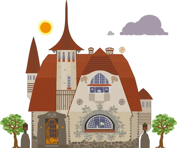 Villa antigua — Vector de stock