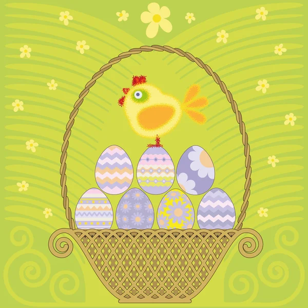 Easter basket — Stock Vector