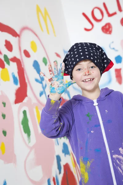 Young Girl Painting — Stock Photo, Image