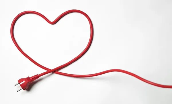 Heartshaped 电缆 — 图库照片