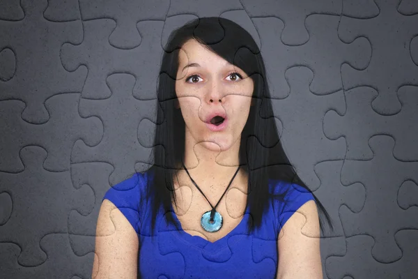 Puzzled young woman — Stock Photo, Image