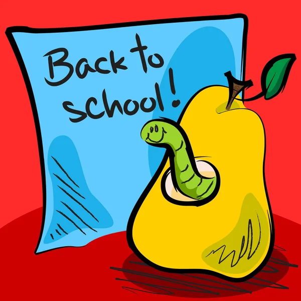 Tillbaka till skolan mask i päron — Stock vektor