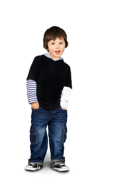 Hip little boy talking — Stock Photo, Image