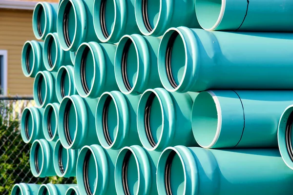 Stack of PVC water pipes — Stock Photo, Image