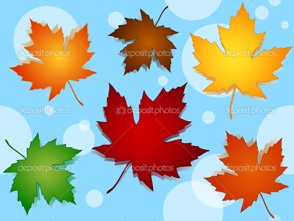Seamless Maple Leaves Fall Colors Pattern Over Blue Vector Image By C Mirage3 Vector Stock