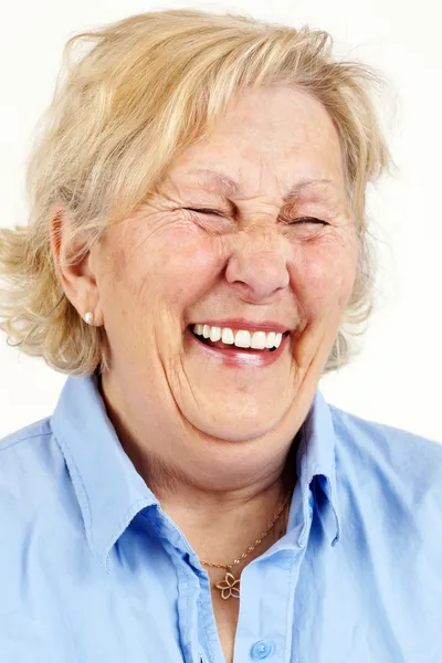 Senior woman laughing — Stock Photo, Image