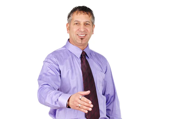 Middle age man wanting to shake hands — Stock Photo, Image