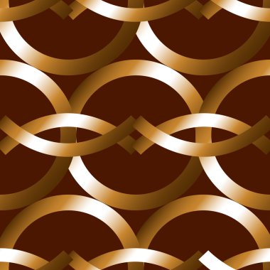 Dikişsiz kalın bronz yüzük geometrics desen