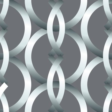 Dikişsiz kalın gümüş yüzük geometrics desen