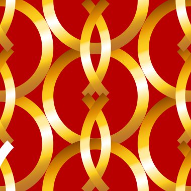 Dikişsiz kalın altın yüzük geometrics desen