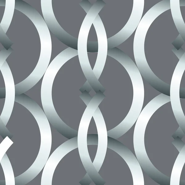 シームレスな大胆なシルバー リング幾何学模様のパターン — ストックベクタ
