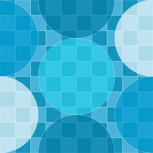 チェッカー ボードの上に青い円のシームレスなパターン — ストックベクタ
