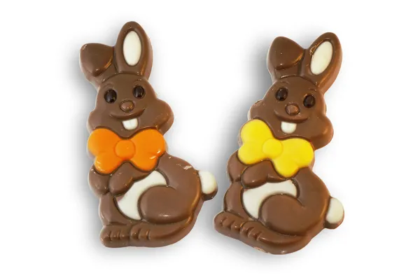 Lindos conejitos de Pascua de chocolate —  Fotos de Stock