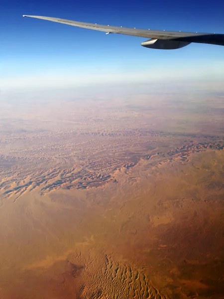 Flying above the Sahara desert