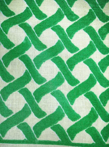Woven cotton textile in green and white — Stock Photo, Image