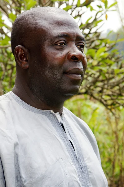 Profile of mature black African man — Stock Photo, Image