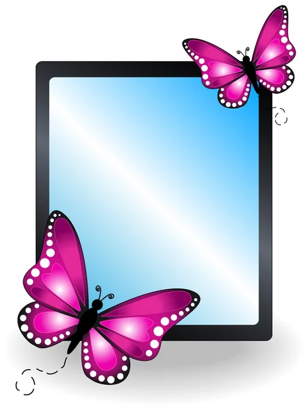 Tablero de mensaje mariposa rosa — Vector de stock