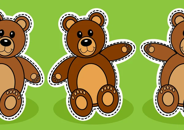 Seamless teddy bear pattern — Stock Vector