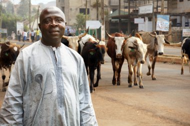 African cattle farmer clipart