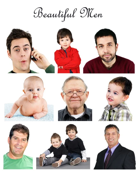 Collage of men portrait — Stock Photo, Image