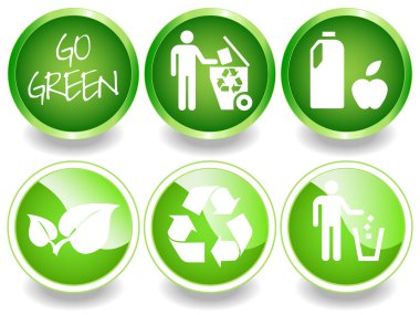 Green stickers set-2 clipart