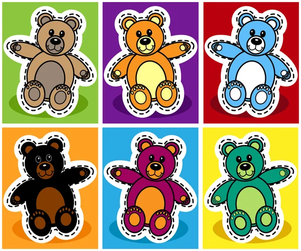 Nahtloser Cartoon Bear Patchwork — Stockvektor