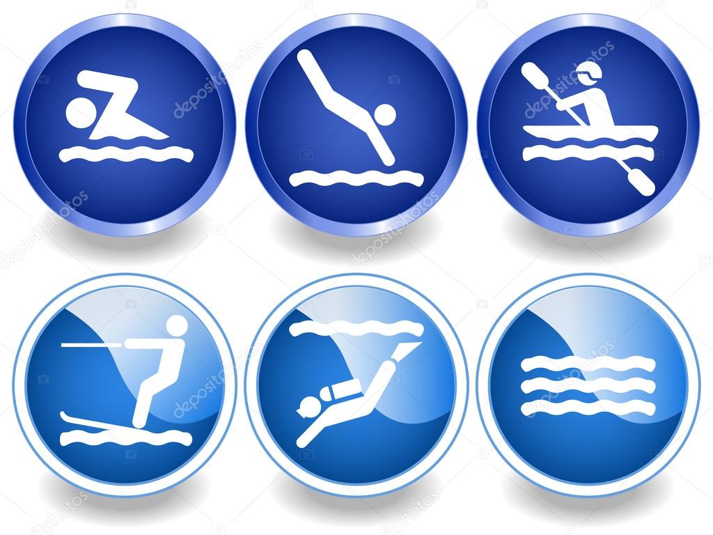 Water icons and stickers