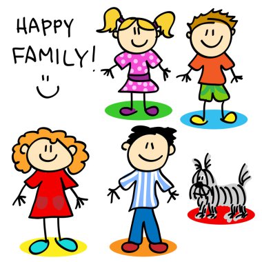 Stick figure family vector