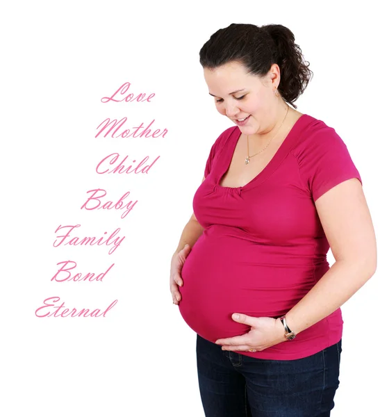 Mulher grávida segurando sua barriga — Fotografia de Stock