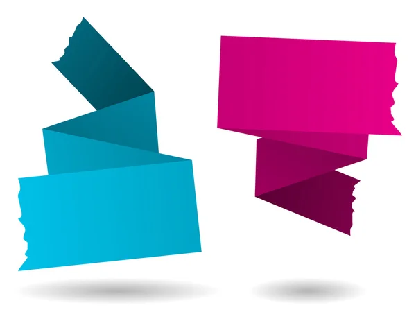Origami banner-rosa e blu — Vettoriale Stock