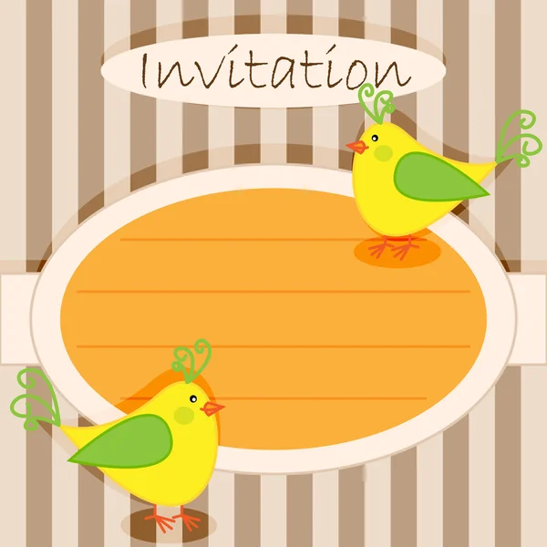 Aves-cartão de convite —  Vetores de Stock