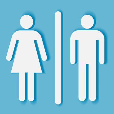 erkek ve kadın banyo sembolü