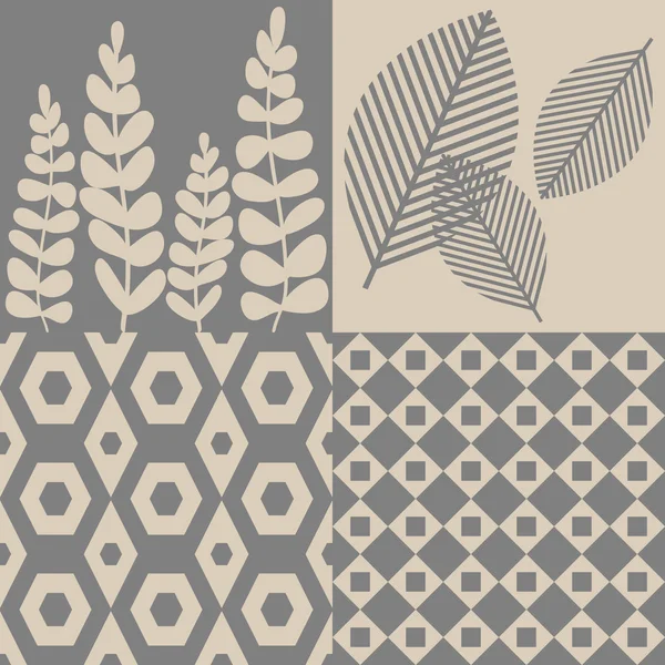 Patterns in grey and beige — Stock Vector