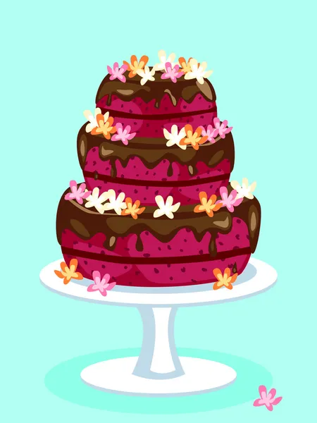 Carte gâteau velours rouge — Image vectorielle