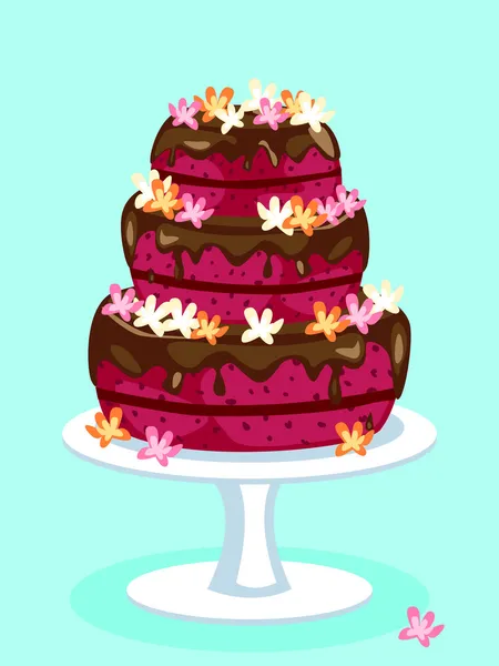 Tarjeta de pastel de terciopelo rojo — Vector de stock