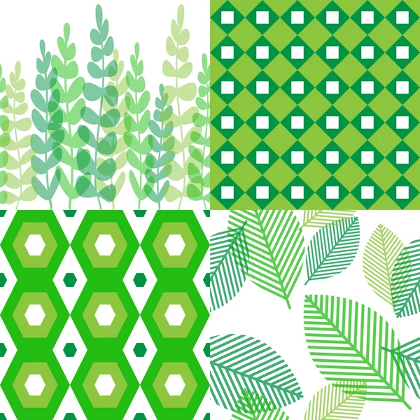 Patterns in shades of green — Stock Vector