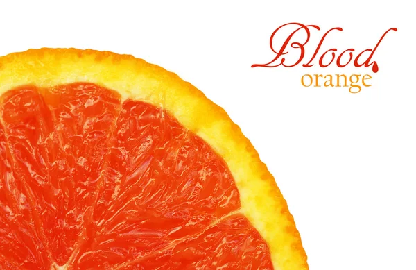Blood red orange macro on white — Stock Photo, Image