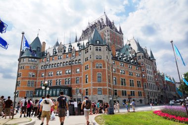 Tourist at the Chateau Frontenac clipart