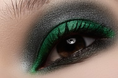 Makro çekim güzel kadının yüz bölümü. Sağlık, kozmetik ve makyaj