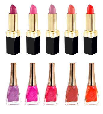 ruj ve farklı renklerde nailpolish