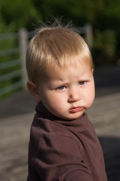 Serious little boy — Stock Photo, Image