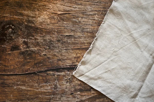 ahşap masa arka plan üzerinde masa örtüsü